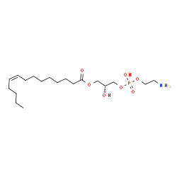 ChemSpider 2D Image | (2R)-3-{[(2-Aminoethoxy)(hydroxy)phosphoryl]oxy}-2-hydroxypropyl (9Z)-9-tetradecenoate | C19H38NO7P