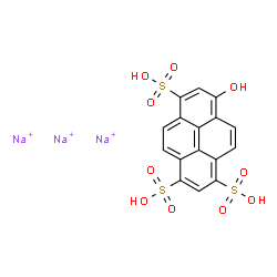 ChemSpider 2D Image | 8-hydroxypyrene-1,3,6-trisulfonic acid trisodium | C16H10Na3O10S3