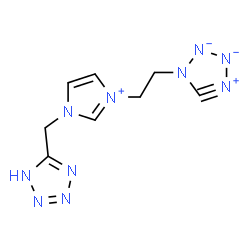 ChemSpider 2D Image | 1-(2-(5-tetrazolidyl)ethyl)-3-(5-1H-tetrazolyl)methylimidazolium | C8H10N10