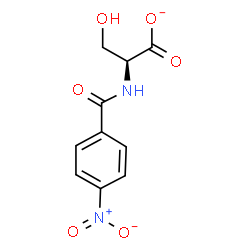 ChemSpider 2D Image | N-(4-nitrobenzoyl)-l-serinate | C10H9N2O6
