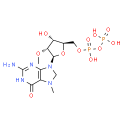 ChemSpider 2D Image | 7,2′-O-dimethylguanosine 5′-diphosphate | C12H21N5O11P2