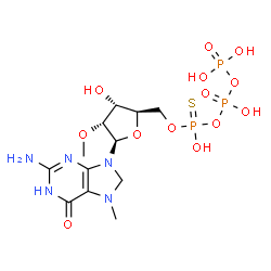 ChemSpider 2D Image | 7,2′-O-Dimethylguanosine 5′-(1-thiotriphosphate) | C12H22N5O13P3S
