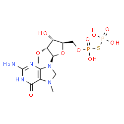 ChemSpider 2D Image | 7,2′-O-Dimethylguanosine 5′-(2-thiodiphosphate) | C12H21N5O10P2S