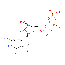 ChemSpider 2D Image | 7,2′-O-Dimethylguanosine 5′-(3-thiotriphosphate) | C12H22N5O13P3S