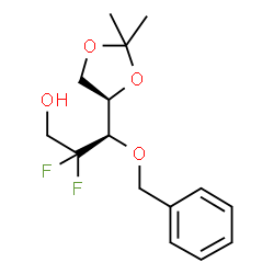 ChemSpider 2D Image | 3-O-Benzyl-2-deoxy-2,2-difluoro-4,5-O-isopropylidene-D-erythro-pentitol | C15H20F2O4