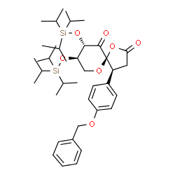 ChemSpider 2D Image | (4S,5R,8R,9S)-4-[4-(Benzyloxy)phenyl]-8,9-bis(triisopropylsilyloxy)-1,6-dioxaspiro[4.5]decane-2,10-dione | C39H60O7Si2