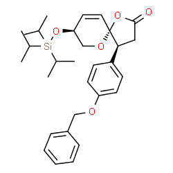 ChemSpider 2D Image | (4S,5R,8S)-4-[4-(Benzyloxy)phenyl]-8-(triisopropylsilyloxy)-1,6-dioxaspiro[4.5]dec-9-en-2-one | C30H40O5Si
