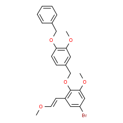 ChemSpider 2D Image | (E)-2-{[4-(Benzyloxy)-3-methoxybenzyl]oxy}-5-bromo-1-methoxy-3-(2-methoxyvinyl)benzene | C25H25BrO5