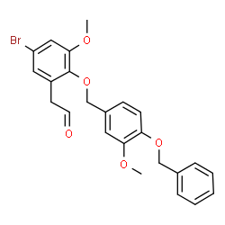 ChemSpider 2D Image | (2-{[4-(Benzyloxy)-3-methoxybenzyl]oxy}-5-bromo-3-methoxyphenyl)acetaldehyde | C24H23BrO5