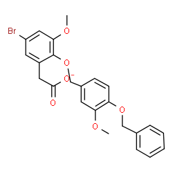 ChemSpider 2D Image | (2-{[4-(Benzyloxy)-3-methoxybenzyl]oxy}-5-bromo-3-methoxyphenyl)acetate | C24H22BrO6