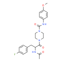 ChemSpider 2D Image | 4-(N-Acetyl-4-fluorophenylalanyl)-N-(4-methoxyphenyl)-1-piperazinecarboxamide | C23H27FN4O4