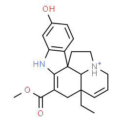 ChemSpider 2D Image | 16-Hydroxy-3-(methoxycarbonyl)-2,3,6,7-tetradehydroaspidospermidin-9-ium | C21H25N2O3