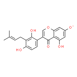 ChemSpider 2D Image | 3-[2,4-Dihydroxy-3-(3-methyl-2-buten-1-yl)phenyl]-5-hydroxy-4-oxo-4H-chromen-7-olate | C20H17O6