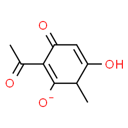 ChemSpider 2D Image | 2-Acetyl-5-hydroxy-6-methyl-3-oxo-1,4-cyclohexadien-1-olate | C9H9O4