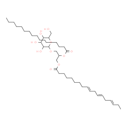 ChemSpider 2D Image | 3-(Hexopyranosyloxy)-2-(palmitoyloxy)propyl (9E,12E,15E)-9,12,15-octadecatrienoate | C43H76O10