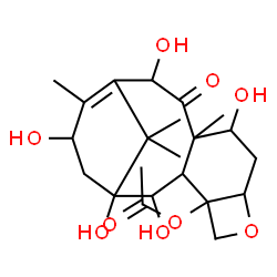 ChemSpider 2D Image | 1,2,7,10,13-Pentahydroxy-9-oxo-5,20-epoxytax-11-en-4-yl acetate | C22H32O9