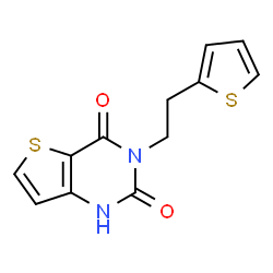 ChemSpider 2D Image | 3-[2-(2-Thienyl)ethyl]thieno[3,2-d]pyrimidine-2,4(1H,3H)-dione | C12H10N2O2S2