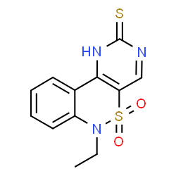 ChemSpider 2D Image | 6-Ethyl-1H-pyrimido[5,4-c][2,1]benzothiazine-2(6H)-thione 5,5-dioxide | C12H11N3O2S2