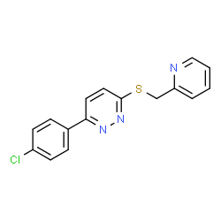 ChemSpider 2D Image | 3-(4-Chlorophenyl)-6-[(2-pyridinylmethyl)sulfanyl]pyridazine | C16H12ClN3S