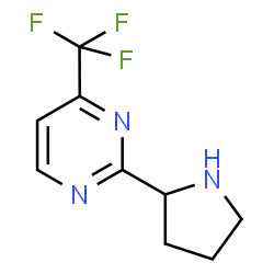 ChemSpider 2D Image | 2-(2-Pyrrolidinyl)-4-(trifluoromethyl)pyrimidine | C9H10F3N3