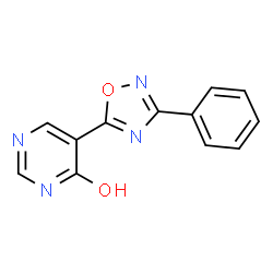 ChemSpider 2D Image | 5-(3-Phenyl-1,2,4-oxadiazol-5-yl)-4(1H)-pyrimidinone | C12H8N4O2