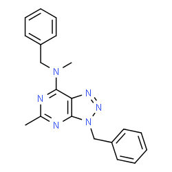 ChemSpider 2D Image | N,3-Dibenzyl-N,5-dimethyl-3H-[1,2,3]triazolo[4,5-d]pyrimidin-7-amine | C20H20N6