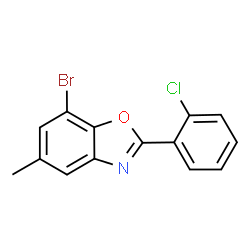 ChemSpider 2D Image | 7-Bromo-2-(2-chlorophenyl)-5-methyl-1,3-benzoxazole | C14H9BrClNO