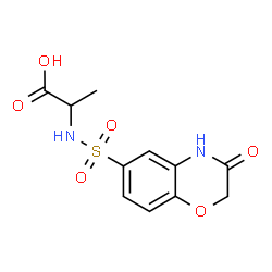 ChemSpider 2D Image | N-[(3-Oxo-3,4-dihydro-2H-1,4-benzoxazin-6-yl)sulfonyl]alanine | C11H12N2O6S