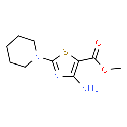 ChemSpider 2D Image | Methyl 4-amino-2-(1-piperidinyl)-1,3-thiazole-5-carboxylate | C10H15N3O2S