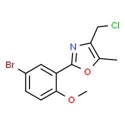 ChemSpider 2D Image | 2-(5-Bromo-2-methoxyphenyl)-4-(chloromethyl)-5-methyl-1,3-oxazole | C12H11BrClNO2