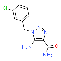 ChemSpider 2D Image | 5-Amino-1-(3-chlorobenzyl)-1H-1,2,3-triazole-4-carboxamide | C10H10ClN5O