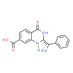 ChemSpider 2D Image | 5-Oxo-3-phenyl-4,5-dihydro[1,2,3]triazolo[1,5-a]quinazoline-8-carboxylic acid | C16H10N4O3