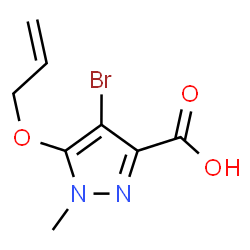 ChemSpider 2D Image | 5-(Allyloxy)-4-bromo-1-methyl-1H-pyrazole-3-carboxylic acid | C8H9BrN2O3
