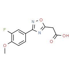ChemSpider 2D Image | [3-(3-Fluoro-4-methoxyphenyl)-1,2,4-oxadiazol-5-yl]acetic acid | C11H9FN2O4