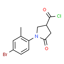 ChemSpider 2D Image | 1-(4-Bromo-2-methylphenyl)-5-oxo-3-pyrrolidinecarbonyl chloride | C12H11BrClNO2