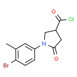 ChemSpider 2D Image | 1-(4-Bromo-3-methylphenyl)-5-oxo-3-pyrrolidinecarbonyl chloride | C12H11BrClNO2