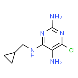 ChemSpider 2D Image | 6-Chloro-N~4~-(cyclopropylmethyl)-2,4,5-pyrimidinetriamine | C8H12ClN5