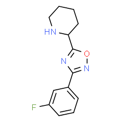 ChemSpider 2D Image | 2-[3-(3-Fluorophenyl)-1,2,4-oxadiazol-5-yl]piperidine | C13H14FN3O