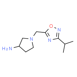 ChemSpider 2D Image | 1-[(3-Isopropyl-1,2,4-oxadiazol-5-yl)methyl]-3-pyrrolidinamine | C10H18N4O