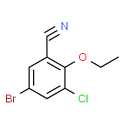 ChemSpider 2D Image | 5-Bromo-3-chloro-2-ethoxybenzonitrile | C9H7BrClNO