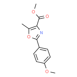 ChemSpider 2D Image | methyl 2-(4-methoxyphenyl)-5-methyloxazole-4-carboxylate | C13H13NO4