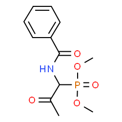 ChemSpider 2D Image | dimethyl 1-benzoylamino-2-oxopropylphosphonate | C12H16NO5P