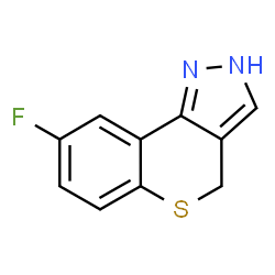 ChemSpider 2D Image | 8-Fluoro-2,4-dihydrothiochromeno[4,3-c]pyrazole | C10H7FN2S