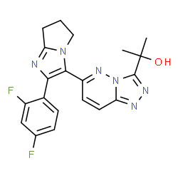 ChemSpider 2D Image | 2-{6-[2-(2,4-Difluorophenyl)-6,7-dihydro-5H-pyrrolo[1,2-a]imidazol-3-yl][1,2,4]triazolo[4,3-b]pyridazin-3-yl}-2-propanol | C20H18F2N6O