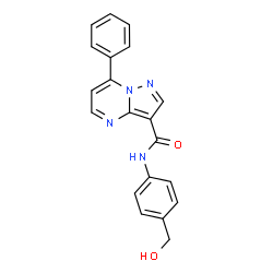 ChemSpider 2D Image | N-[4-(Hydroxymethyl)phenyl]-7-phenylpyrazolo[1,5-a]pyrimidine-3-carboxamide | C20H16N4O2