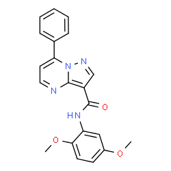 ChemSpider 2D Image | N-(2,5-Dimethoxyphenyl)-7-phenylpyrazolo[1,5-a]pyrimidine-3-carboxamide | C21H18N4O3