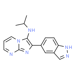 ChemSpider 2D Image | 2-(1H-Indazol-5-yl)-N-isopropylimidazo[1,2-a]pyrimidin-3-amine | C16H16N6