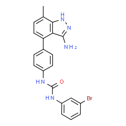 ChemSpider 2D Image | 1-[4-(3-Amino-7-methyl-1H-indazol-4-yl)phenyl]-3-(3-bromophenyl)urea | C21H18BrN5O
