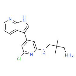 ChemSpider 2D Image | N-[6-Chloro-4-(1H-pyrrolo[2,3-b]pyridin-3-yl)-2-pyridinyl]-2,2-dimethyl-1,3-propanediamine | C17H20ClN5