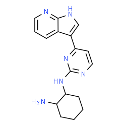 ChemSpider 2D Image | N-[4-(1H-Pyrrolo[2,3-b]pyridin-3-yl)-2-pyrimidinyl]-1,2-cyclohexanediamine | C17H20N6